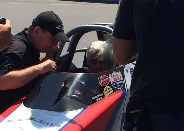 FrankHawley JayLeno in dragster